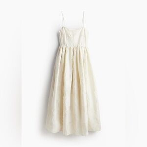 H&M jacquard weave cream dress